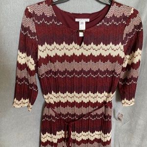Studio One Burgundy and Cream dress